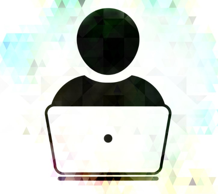 Icon of a person with a laptop